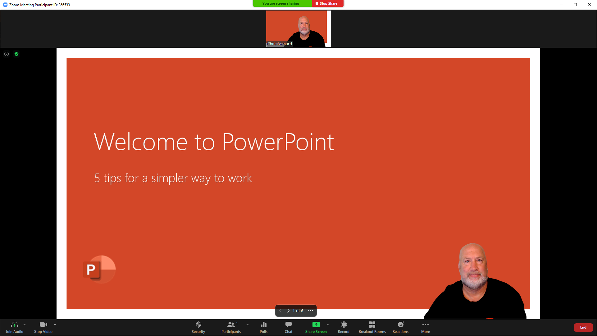 PowerPoint as virtual background in Zoom